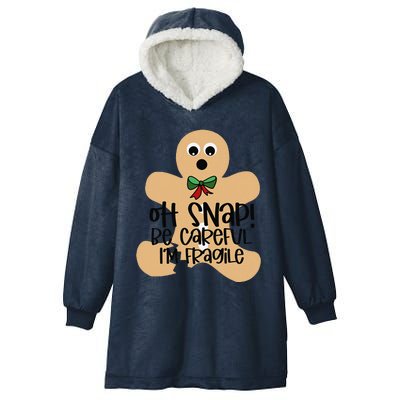 Off Snap! Be Careful IM Fragile Christmas Design Hooded Wearable Blanket