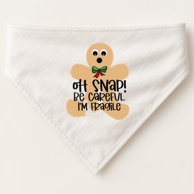 Off Snap! Be Careful IM Fragile Christmas Design USA-Made Doggie Bandana