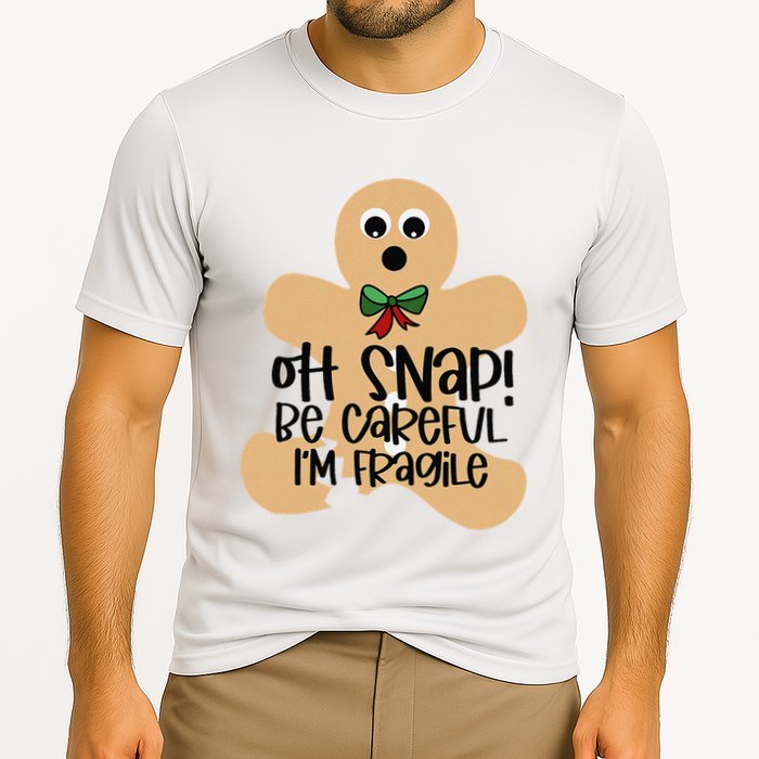 Off Snap! Be Careful IM Fragile Christmas Design Performance Shirt