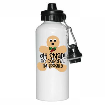 Off Snap! Be Careful IM Fragile Christmas Design Aluminum Water Bottle