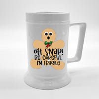 Off Snap! Be Careful IM Fragile Christmas Design Beer Stein