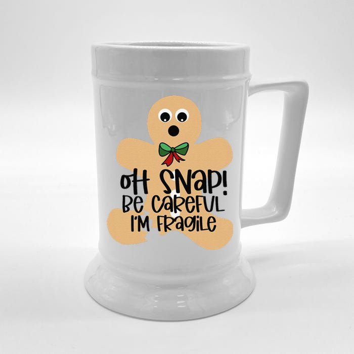 Off Snap! Be Careful IM Fragile Christmas Design Beer Stein