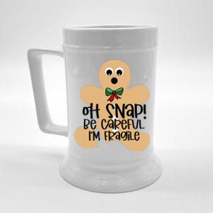 Off Snap! Be Careful IM Fragile Christmas Design Beer Stein