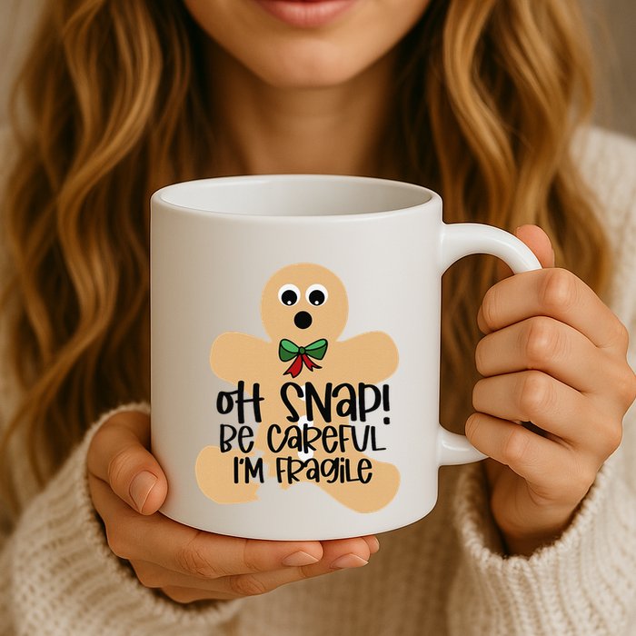 Off Snap! Be Careful IM Fragile Christmas Design Mug