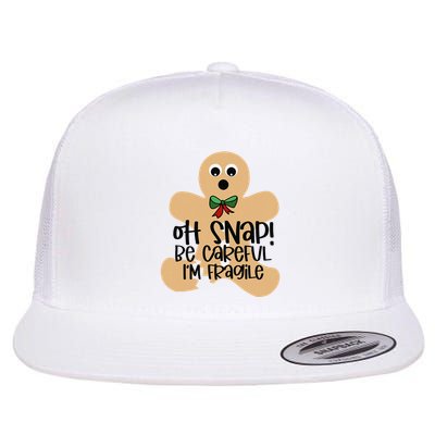 Off Snap! Be Careful IM Fragile Christmas Design Flat Bill Trucker Hat