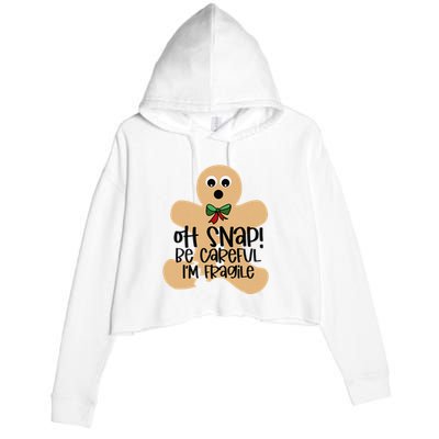 Off Snap! Be Careful IM Fragile Christmas Design Crop Fleece Hoodie