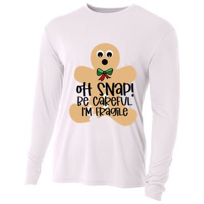Off Snap! Be Careful IM Fragile Christmas Design Cooling Performance Long Sleeve Crew