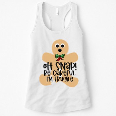 Off Snap! Be Careful IM Fragile Christmas Design Womens Tank Top