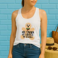 Off Snap! Be Careful IM Fragile Christmas Design Womens Tank Top