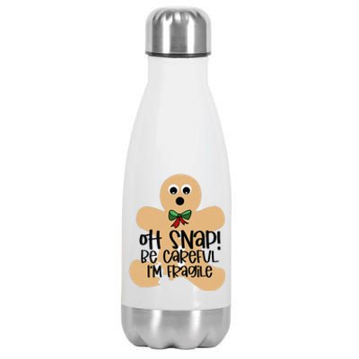 Off Snap! Be Careful IM Fragile Christmas Design Stainless Steel Insulated Water Bottle