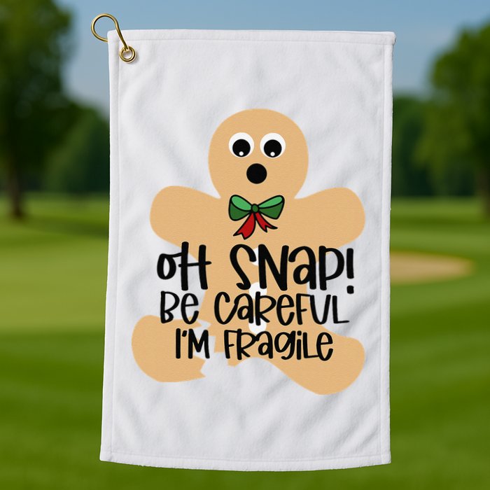 Off Snap! Be Careful IM Fragile Christmas Design Golf Towel