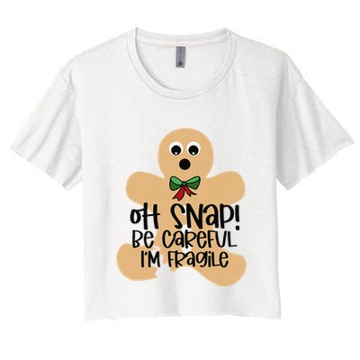 Off Snap! Be Careful IM Fragile Christmas Design Crop Top