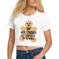 Off Snap! Be Careful IM Fragile Christmas Design Crop Top