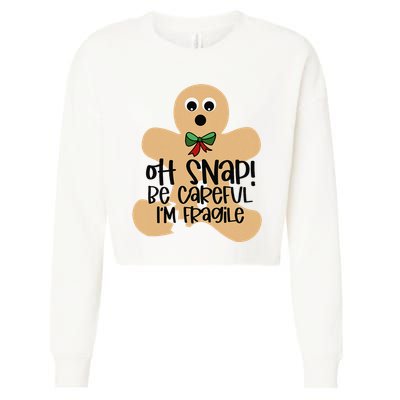 Off Snap! Be Careful IM Fragile Christmas Design Cropped Pullover Crew