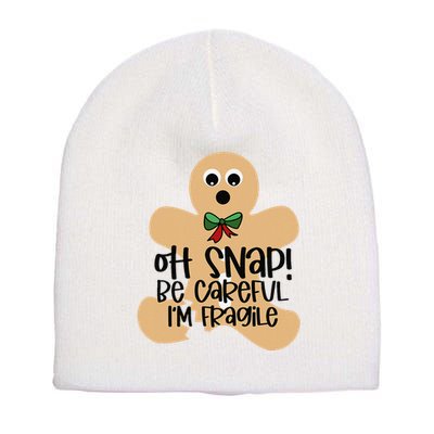 Off Snap! Be Careful IM Fragile Christmas Design Short Acrylic Beanie