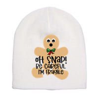 Off Snap! Be Careful IM Fragile Christmas Design Short Acrylic Beanie