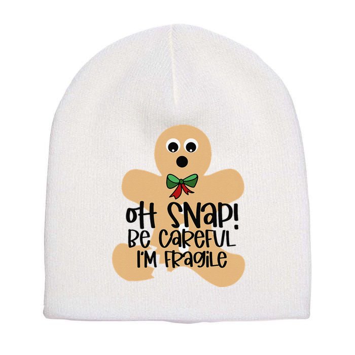 Off Snap! Be Careful IM Fragile Christmas Design Short Acrylic Beanie