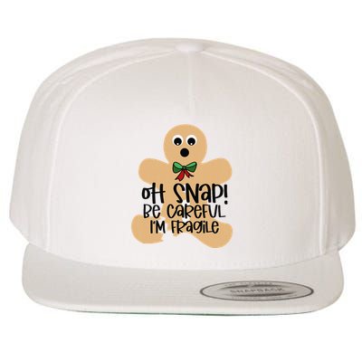 Off Snap! Be Careful IM Fragile Christmas Design Wool Snapback Cap