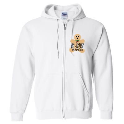 Off Snap! Be Careful IM Fragile Christmas Design Full Zip Hoodie