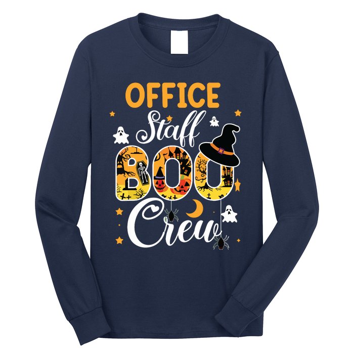 Office Staff Boo Crew Funny Halloween Matching Costume Long Sleeve Shirt