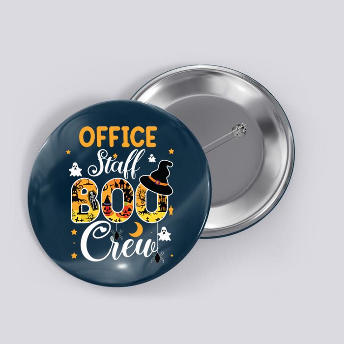 Office Staff Boo Crew Funny Halloween Matching Costume Button