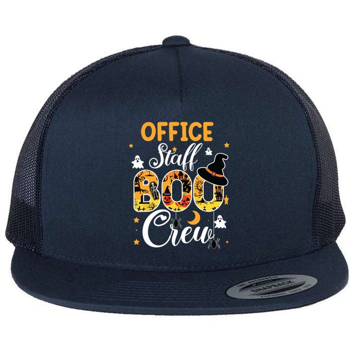 Office Staff Boo Crew Funny Halloween Matching Costume Flat Bill Trucker Hat