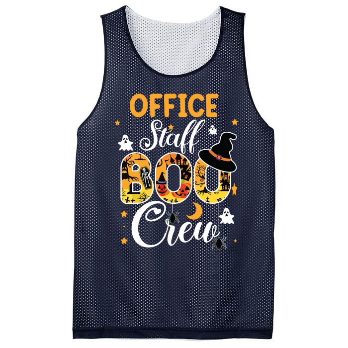 Office Staff Boo Crew Funny Halloween Matching Costume Mesh Reversible Basketball Jersey Tank