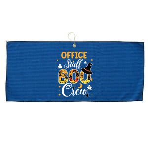 Office Staff Boo Crew Funny Halloween Matching Costume Large Microfiber Waffle Golf Towel