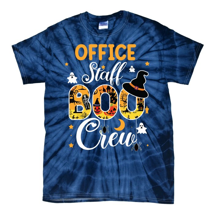 Office Staff Boo Crew Funny Halloween Matching Costume Tie-Dye T-Shirt