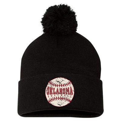 Oklahoma Softball Ball Pom Pom 12in Knit Beanie