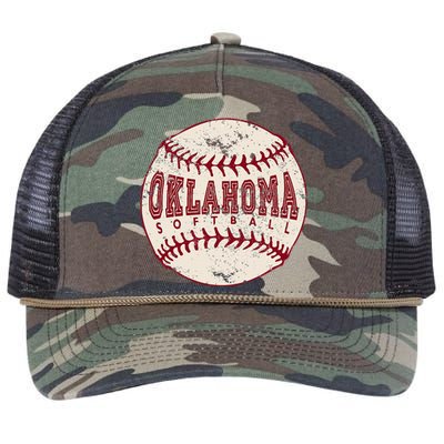 Oklahoma Softball Ball Retro Rope Trucker Hat Cap