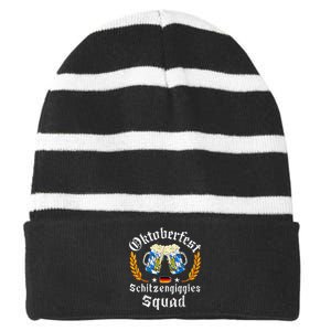 Oktoberfest Squad Bavarian Festival Munich Beer Striped Beanie with Solid Band