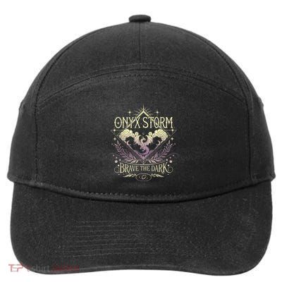 Onyx Storm Brave The Dark Fourth Wingg Basgiath War Collegee 7-Panel Snapback Hat