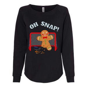 Oh Snap Christmas Hockey Gingerbread Man Cookie Hockey Lover Womens California Wash Sweatshirt