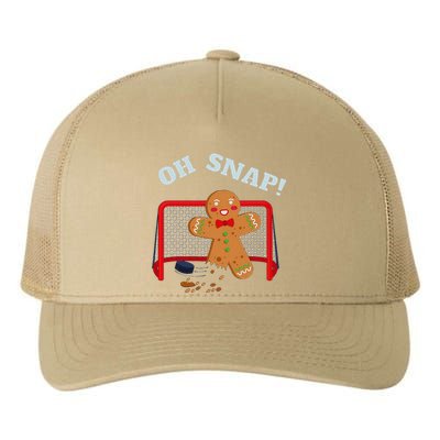 Oh Snap Christmas Hockey Gingerbread Man Cookie Hockey Lover Yupoong Adult 5-Panel Trucker Hat