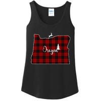 Oregon State Check Plaid Reindeer Christmas Gift For Family Ladies Essential Tank