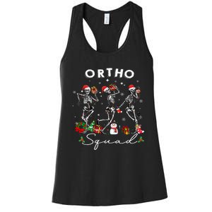 Ortho Squad Christmas Skeletons Orthopedics Nurse Rn Crew Women's Racerback Tank