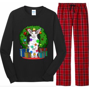 Oriental Shorthair Cat Christmas Tree Xmas Santa Gift Long Sleeve Pajama Set