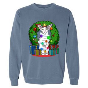 Oriental Shorthair Cat Christmas Tree Xmas Santa Gift Garment-Dyed Sweatshirt