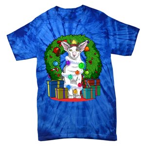 Oriental Shorthair Cat Christmas Tree Xmas Santa Gift Tie-Dye T-Shirt