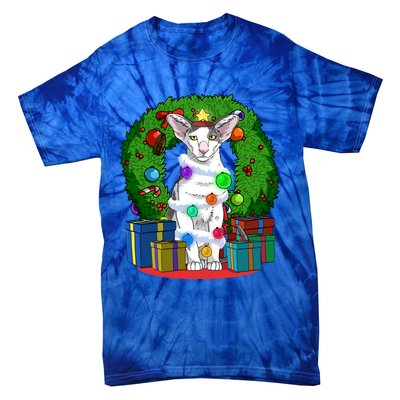 Oriental Shorthair Cat Christmas Tree Xmas Santa Gift Tie-Dye T-Shirt