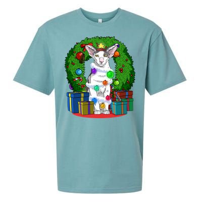 Oriental Shorthair Cat Christmas Tree Xmas Santa Gift Sueded Cloud Jersey T-Shirt