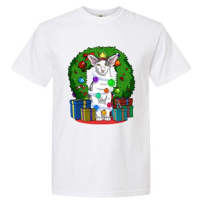 Oriental Shorthair Cat Christmas Tree Xmas Santa Gift Garment-Dyed Heavyweight T-Shirt