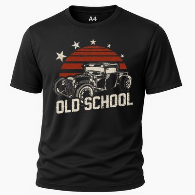 Old School Classic Car Rockabilly Hotrod Cooling Performance Crew T-Shirt