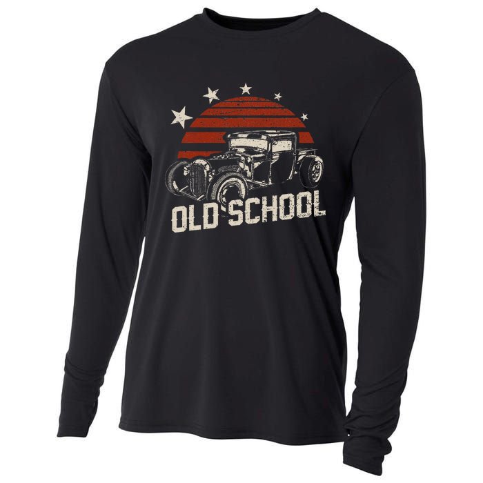 Old School Classic Car Rockabilly Hotrod Cooling Performance Long Sleeve Crew