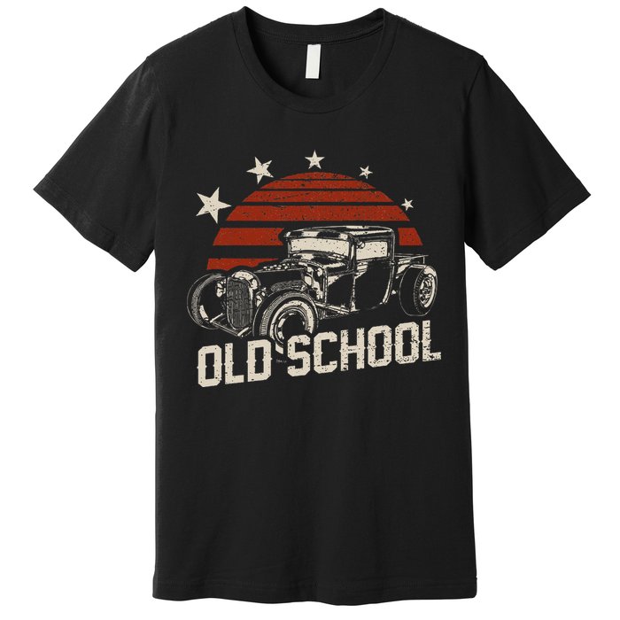 Old School Classic Car Rockabilly Hotrod Premium T-Shirt