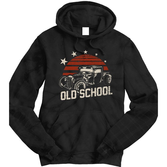 Old School Classic Car Rockabilly Hotrod Tie Dye Hoodie