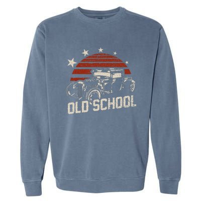 Old School Classic Car Rockabilly Hotrod Garment-Dyed Sweatshirt