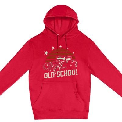 Old School Classic Car Rockabilly Hotrod Premium Pullover Hoodie