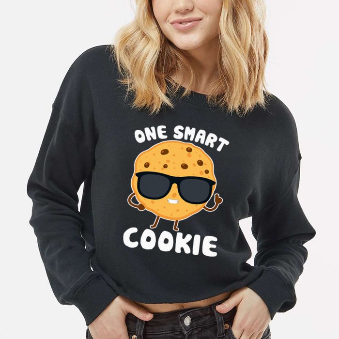 One Smart Cookie Funny Cookies Design Costume Cropped Pullover Crew